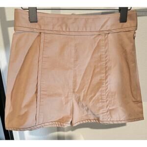 ELIZABETH AND JAMES Shorts M Paperbag 3.5" Chambray Walking Pull On Cotton Beige